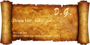 Doppler Géza névjegykártya