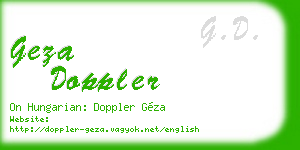 geza doppler business card